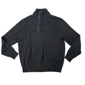 Rockford RKF men's sweater L gray knit pullover 1/4 zip